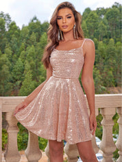 Darla Sequin Corset Back Cami Dress