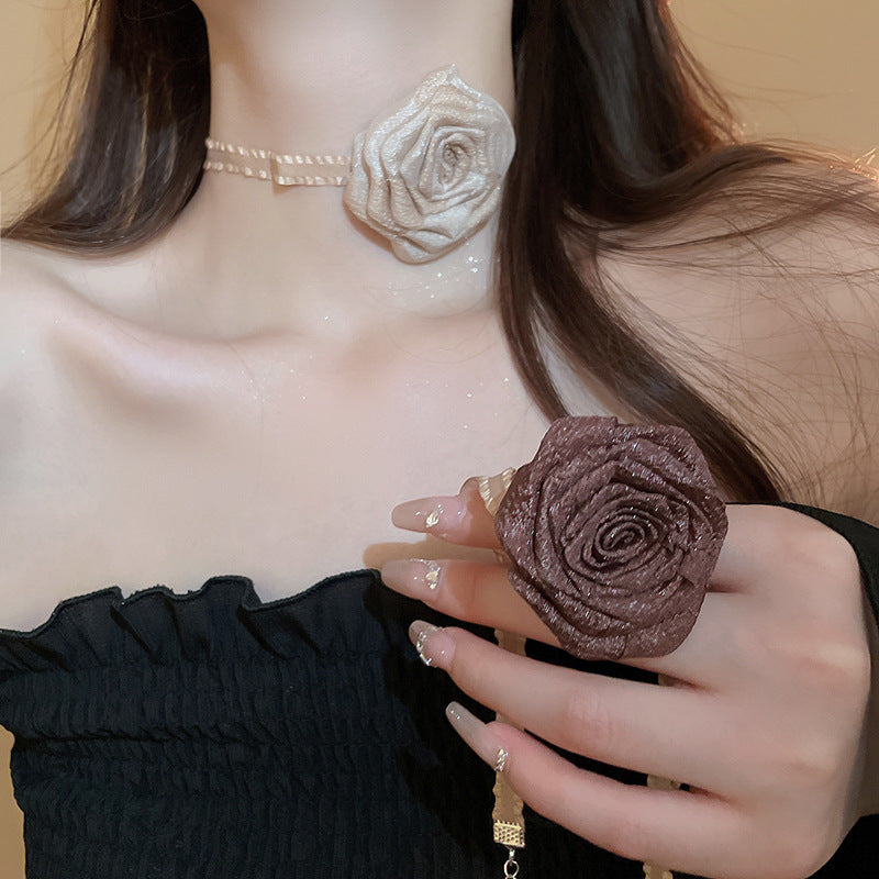 Chocolate Rosette Necklace