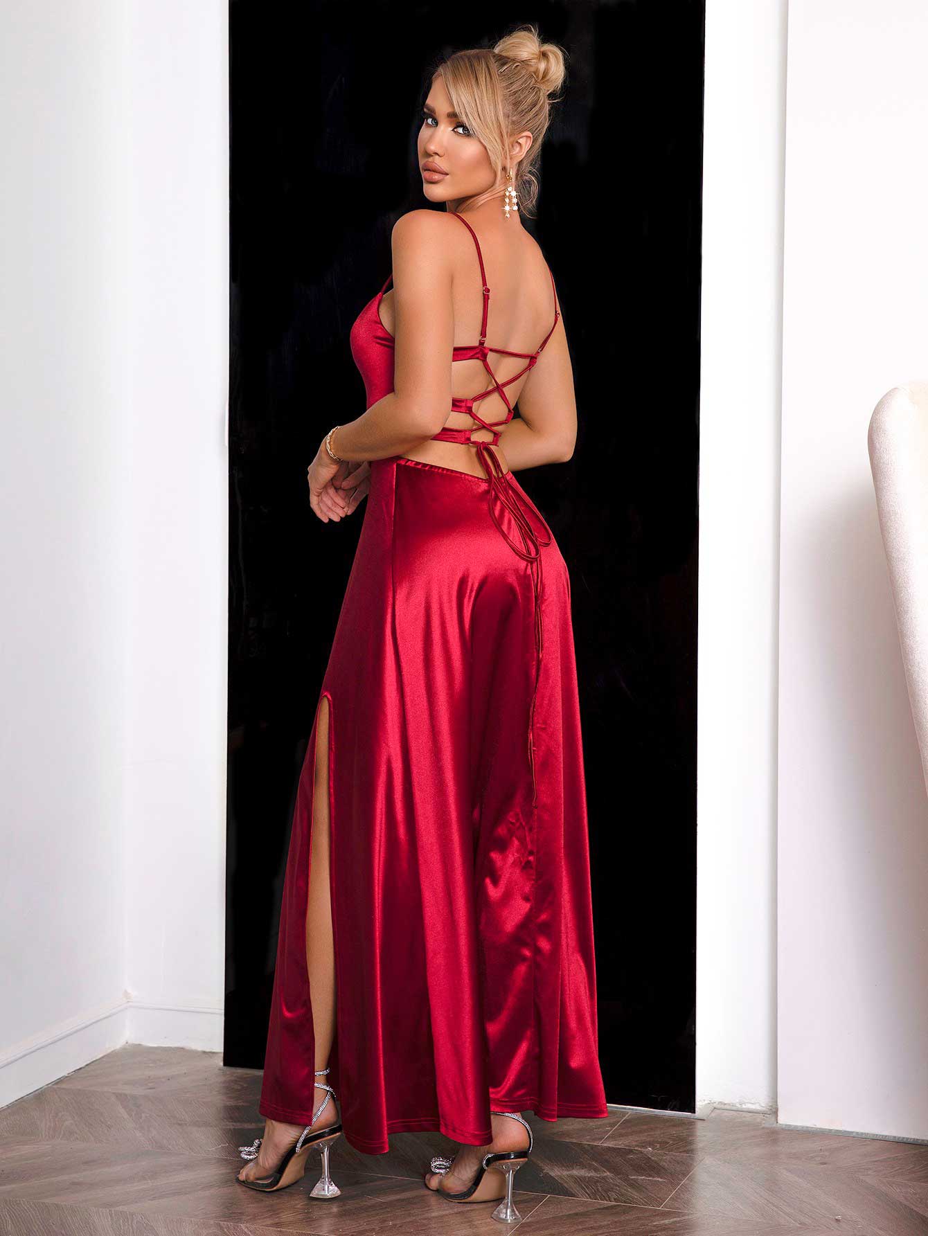 He Loves Me Lace-Up Back Gown
