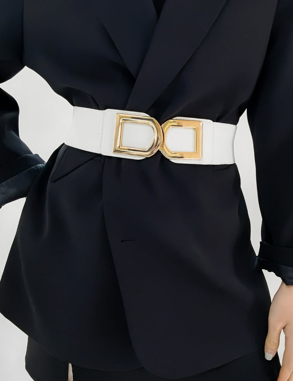Double D Buckle Faux Leather Belt