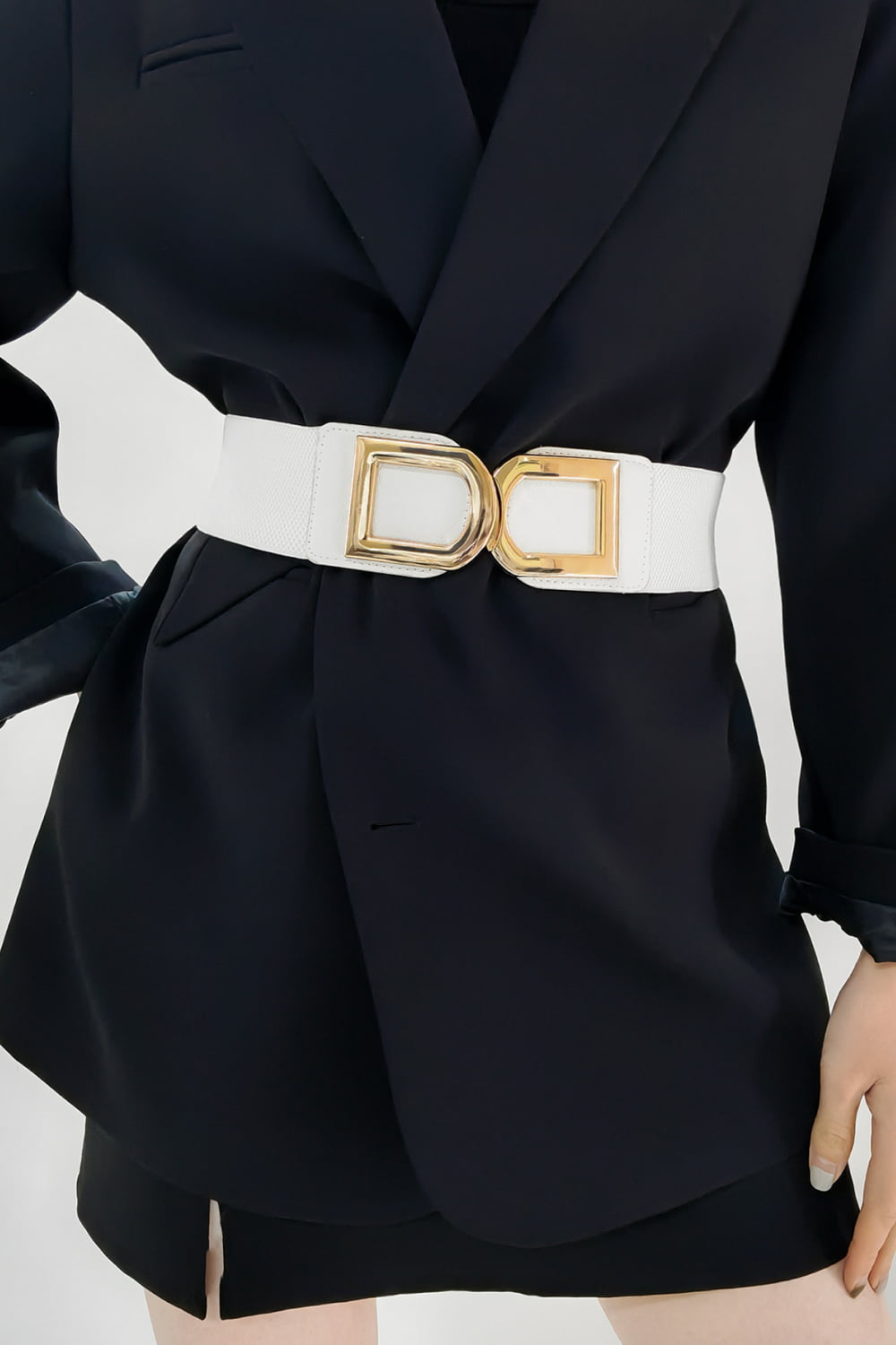 Double D Buckle Faux Leather Belt
