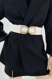 Double D Buckle Faux Leather Belt