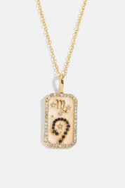 Rhinestone Zodiac Constellation Pendant Copper Necklace