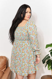 Ashley Floral Square Neck Dress