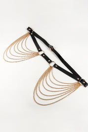 Nikki Faux Leather Muti-Strand Chain Belt