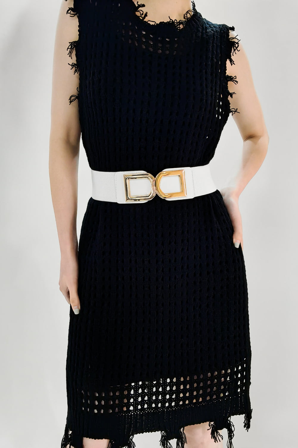 Double D Buckle Faux Leather Belt