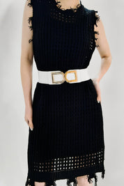 Double D Buckle Faux Leather Belt