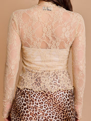 Maybe Later Lace Mock Neck Top