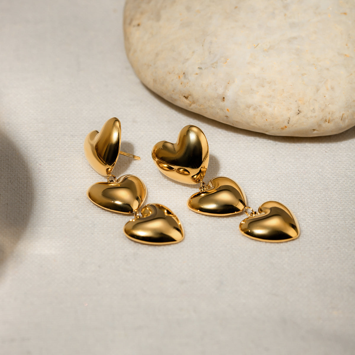 3 of Cups Dangle Heart Earrings