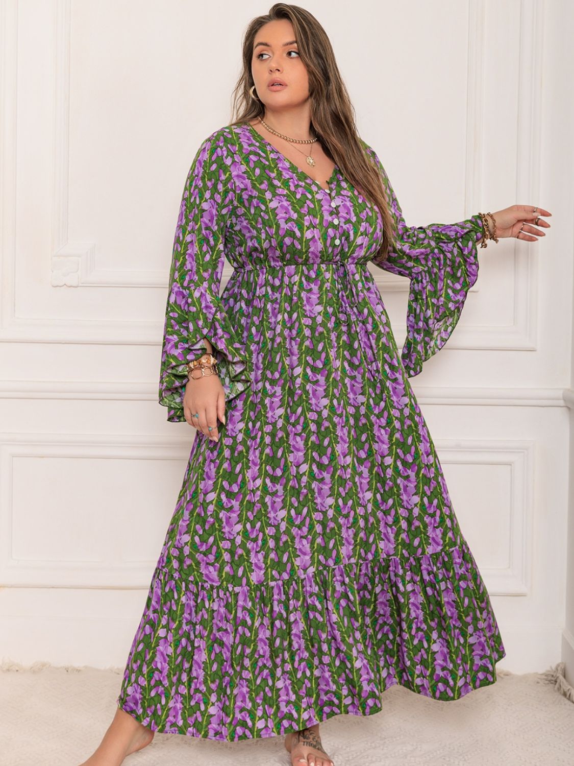 Newport Flared Sleeve Maxi Dress