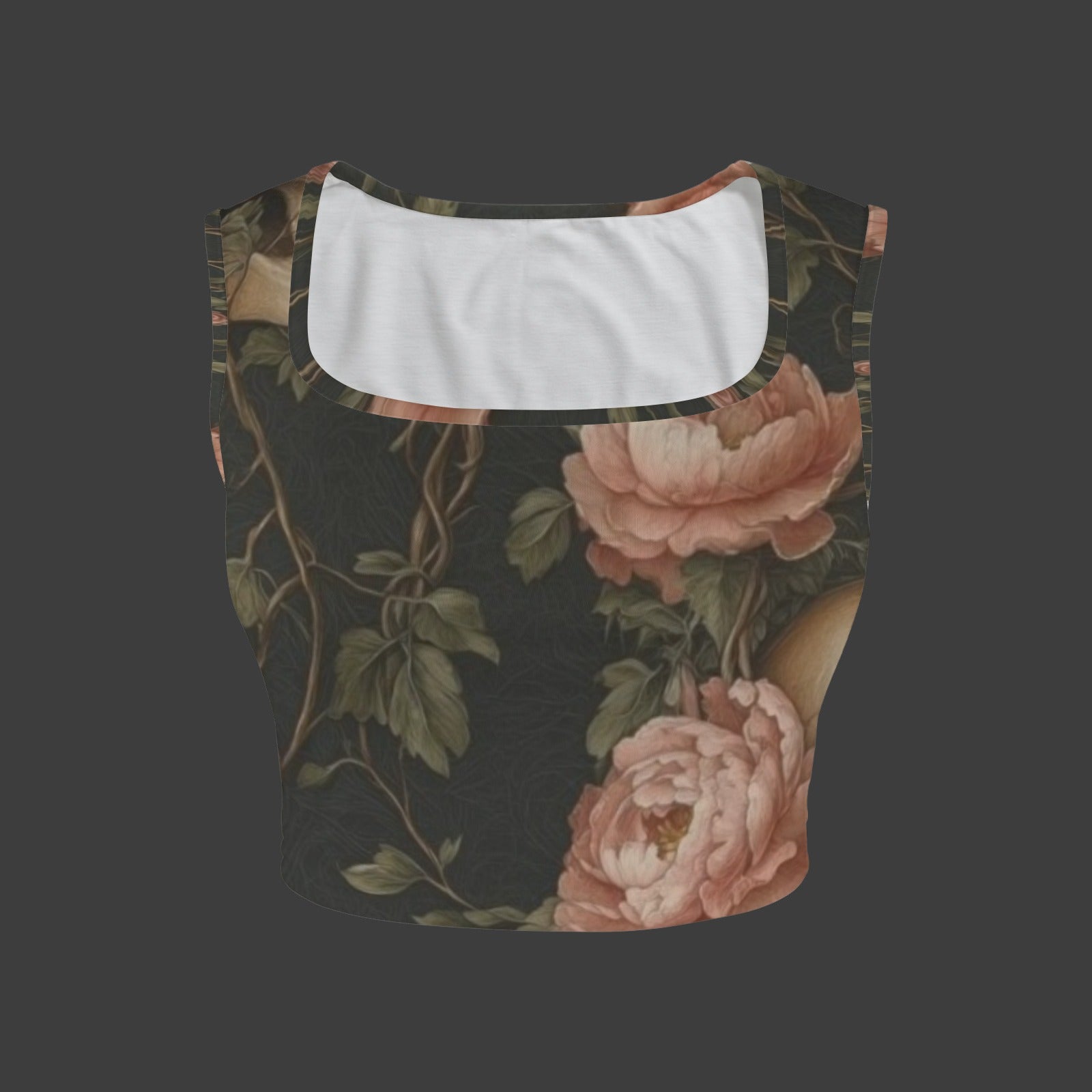 TK Exclusive Printed Square Neck Crop Tank Top | Twilight Kisses