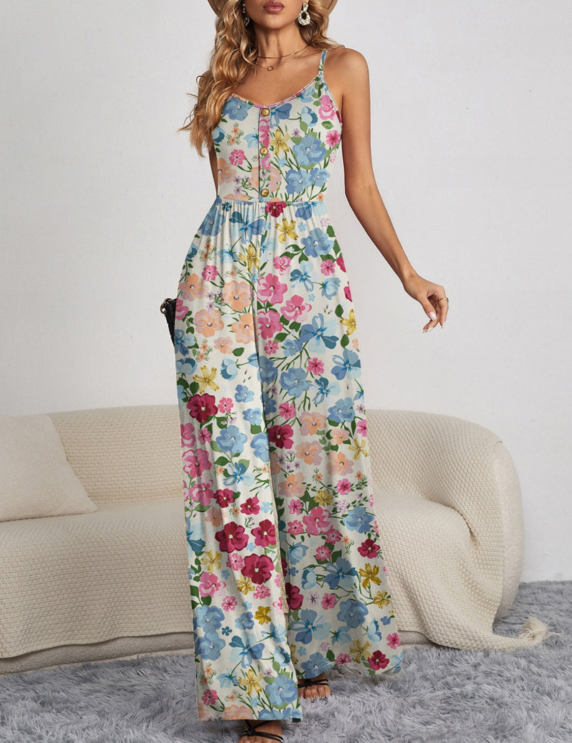 Dee Dee Spaghetti Strap Wide Leg Jumpsuit