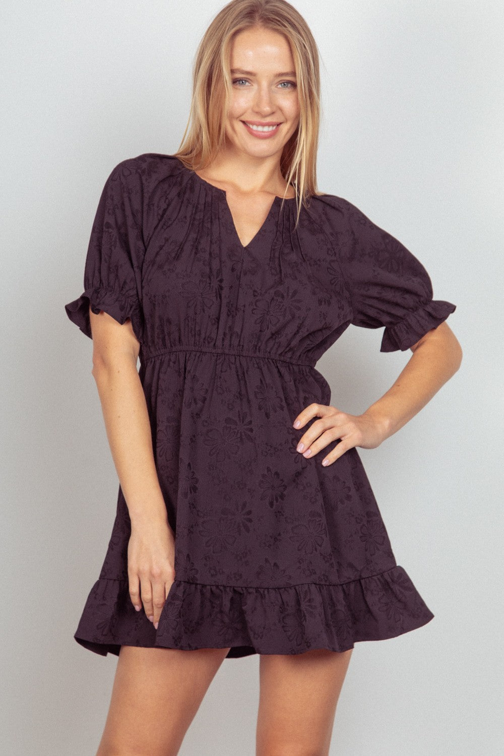 Coffee Date Ruffled Mini Dress