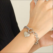 Half & Half Chunky Heart Bracelet