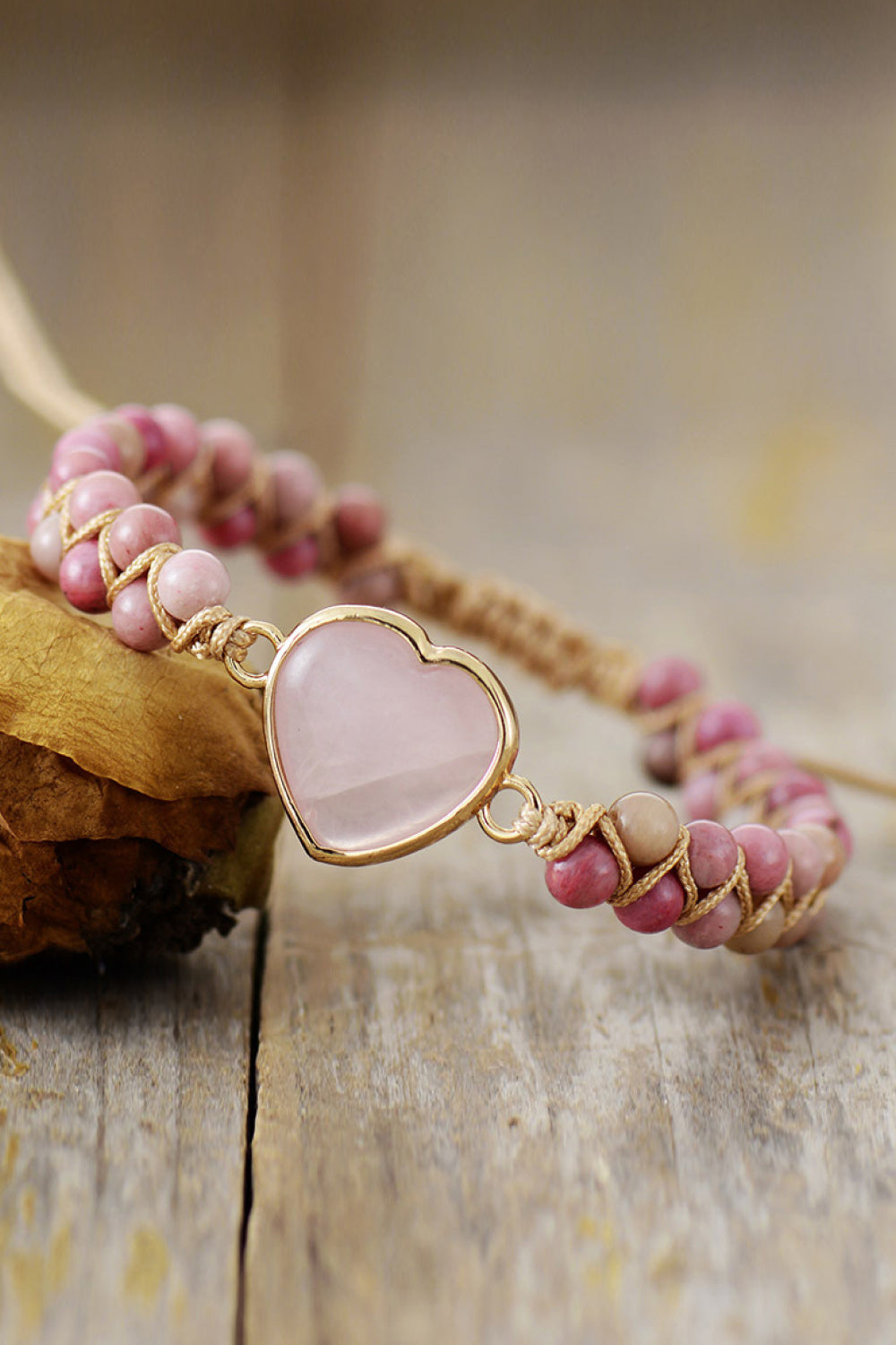 Tender Rose Quartz Heart Beaded Bracelet