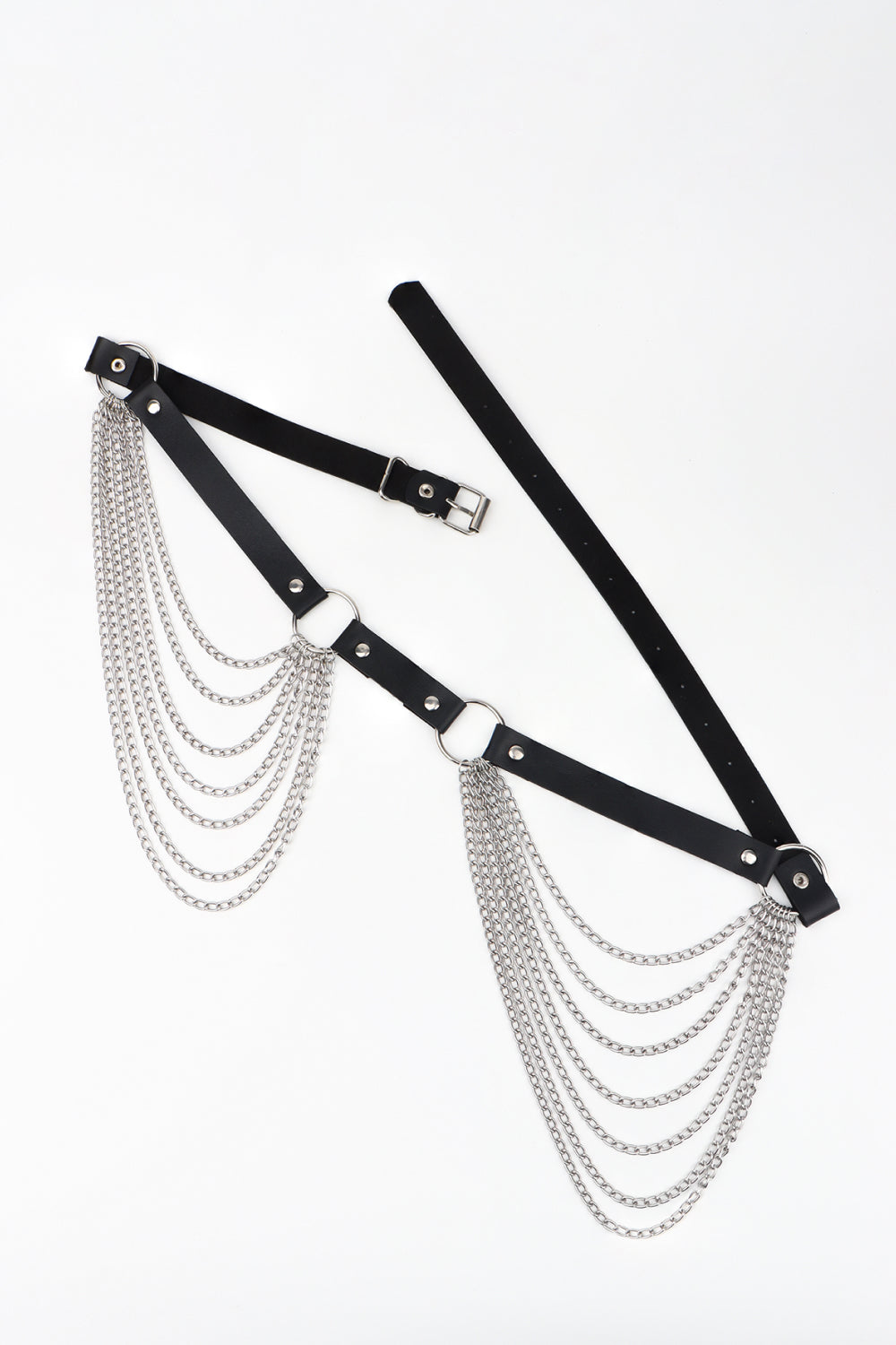Nikki Faux Leather Muti-Strand Chain Belt