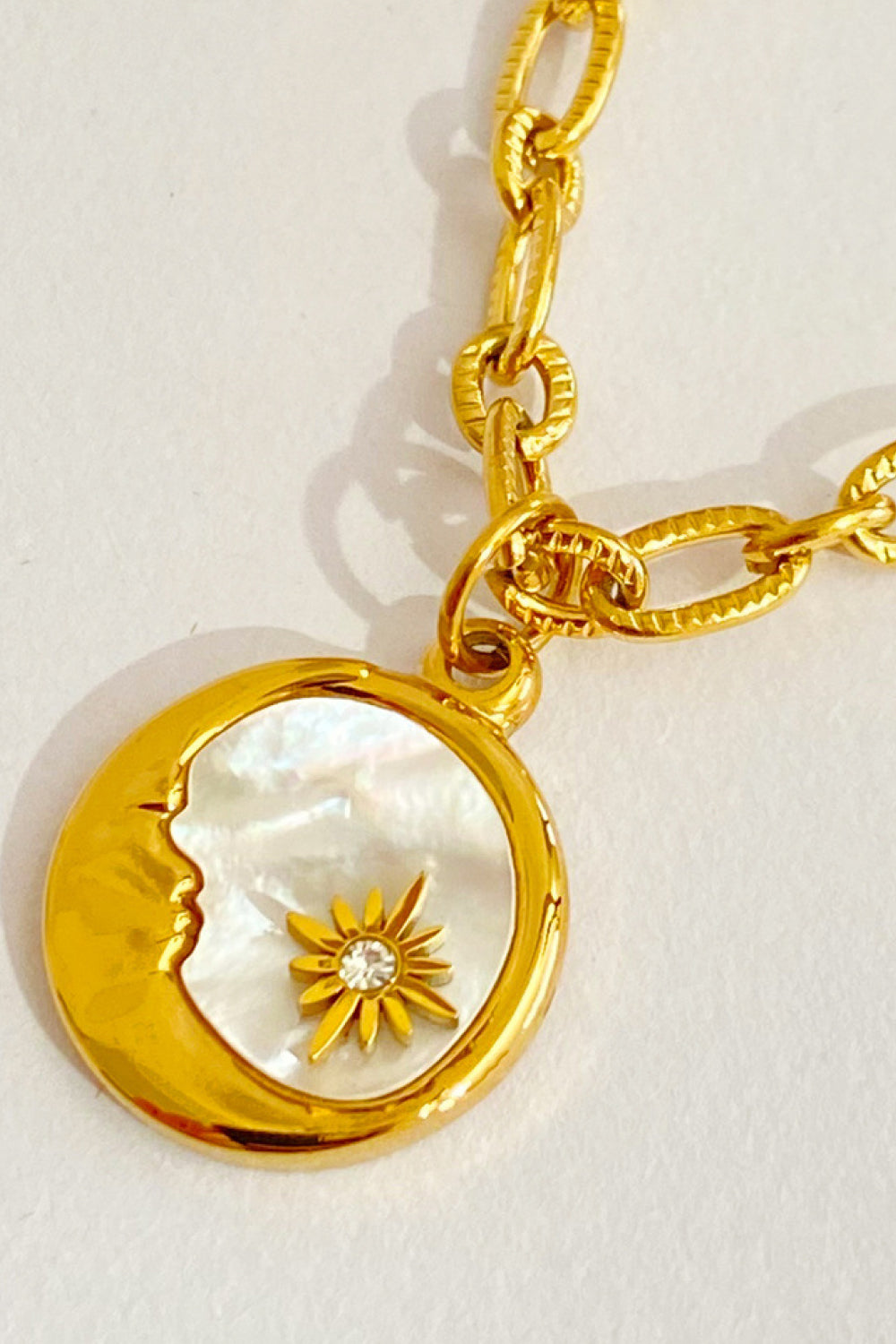 Heavenly Sun or Moon 18K gold-plated Necklace