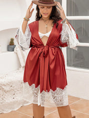 More to Love Embers Satin & Lace Robe
