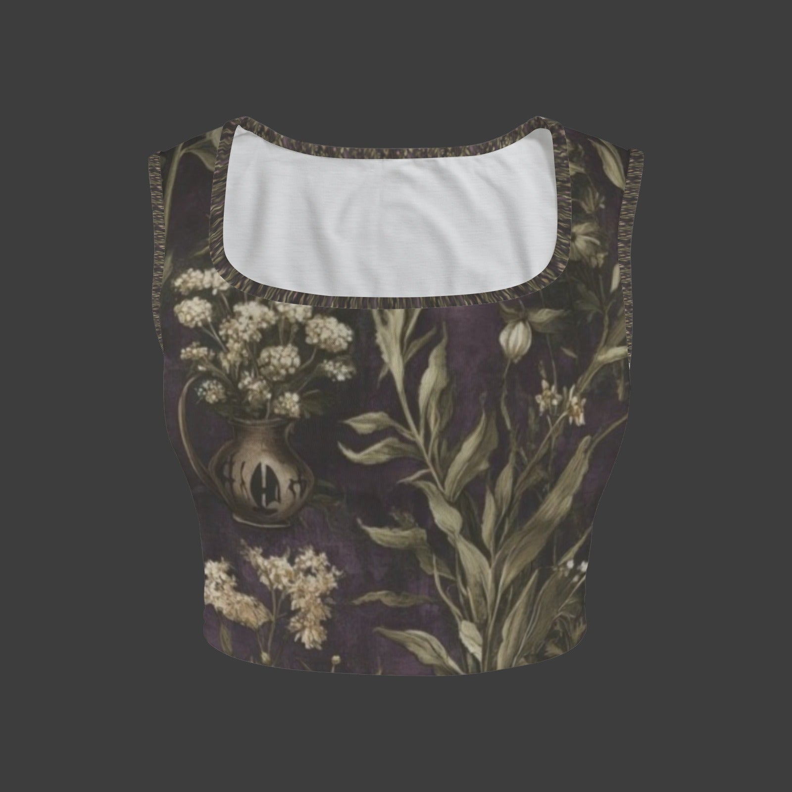 TK Exclusive Printed Square Neck Crop Tank Top | Twilight Kisses