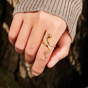 18K Gold-Plated Year of the Snake Bypass Ring