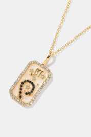 Rhinestone Zodiac Constellation Pendant Copper Necklace