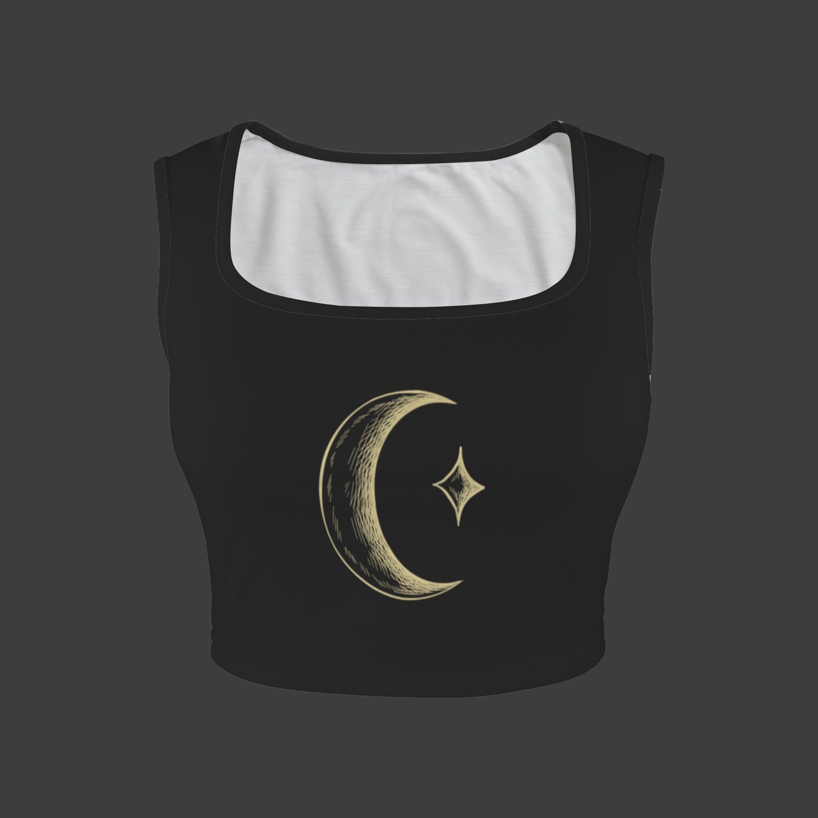 Many Moons Printed TK Exclusive Square Neck Crop Tank Top | Twilight Kisses