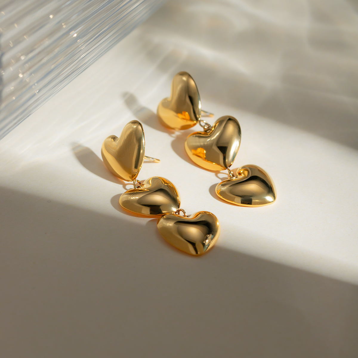 3 of Cups Dangle Heart Earrings