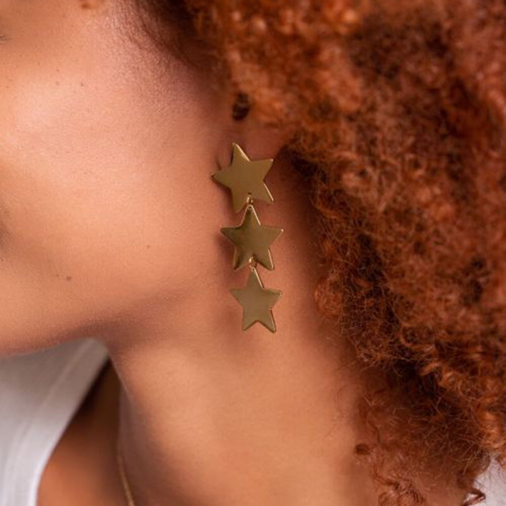 18K Gold-Plated Star Earrings