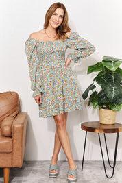 Ashley Floral Square Neck Dress
