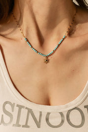 Golden Sun Turquoise Pendant Necklace
