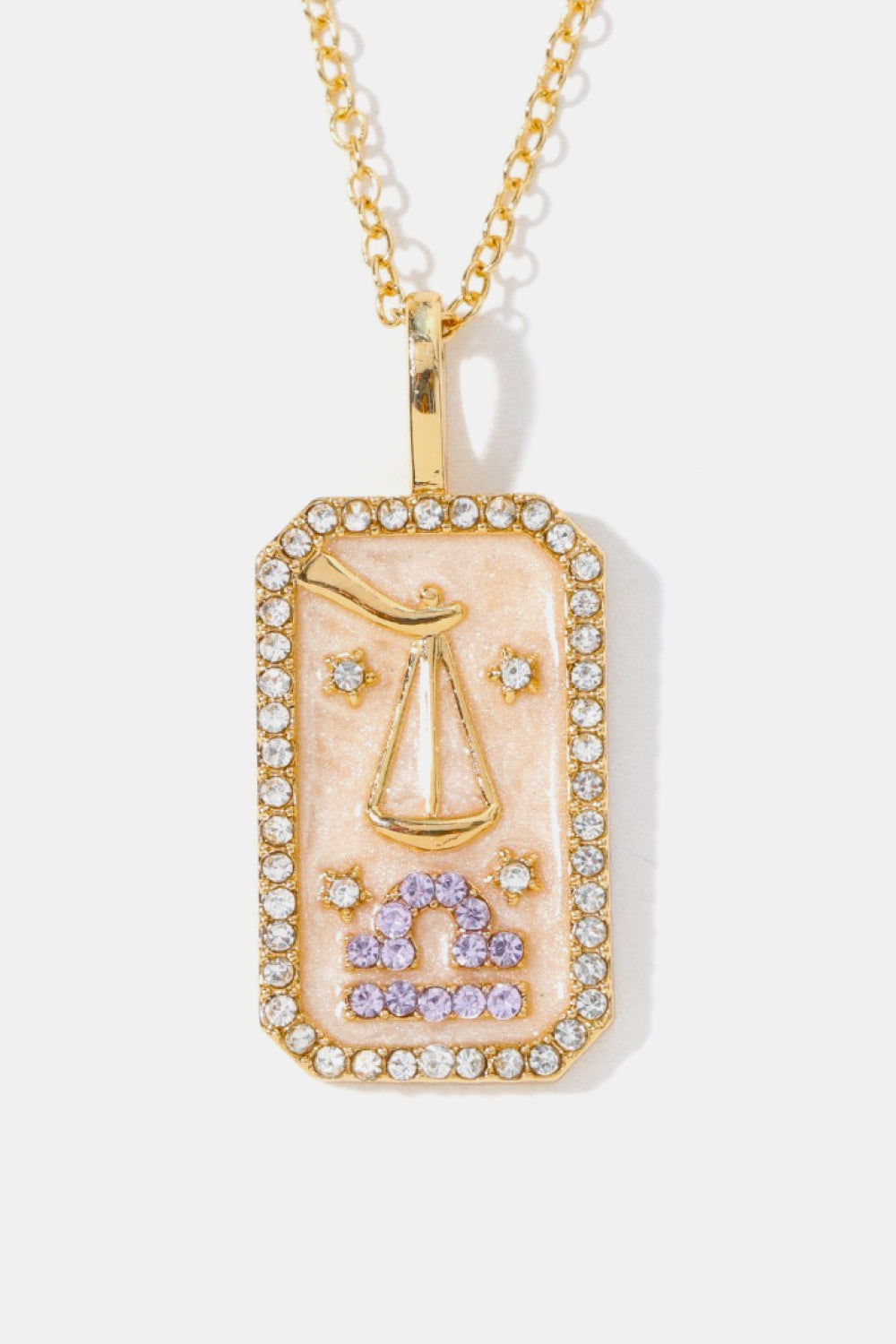 Rhinestone Zodiac Constellation Pendant Copper Necklace