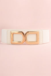 Double D Buckle Faux Leather Belt