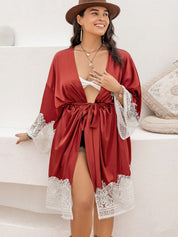 More to Love Embers Satin & Lace Robe