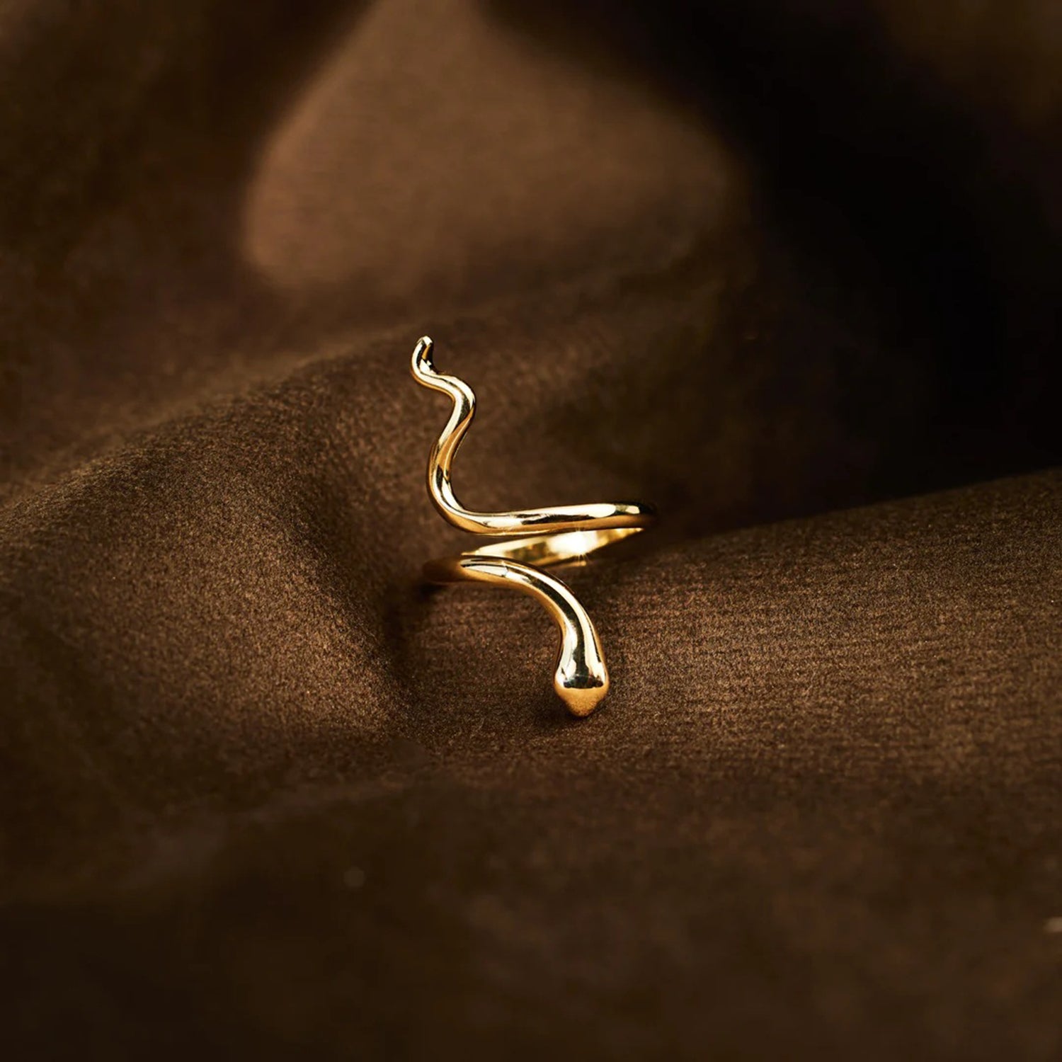 18K Gold-Plated Year of the Snake Bypass Ring