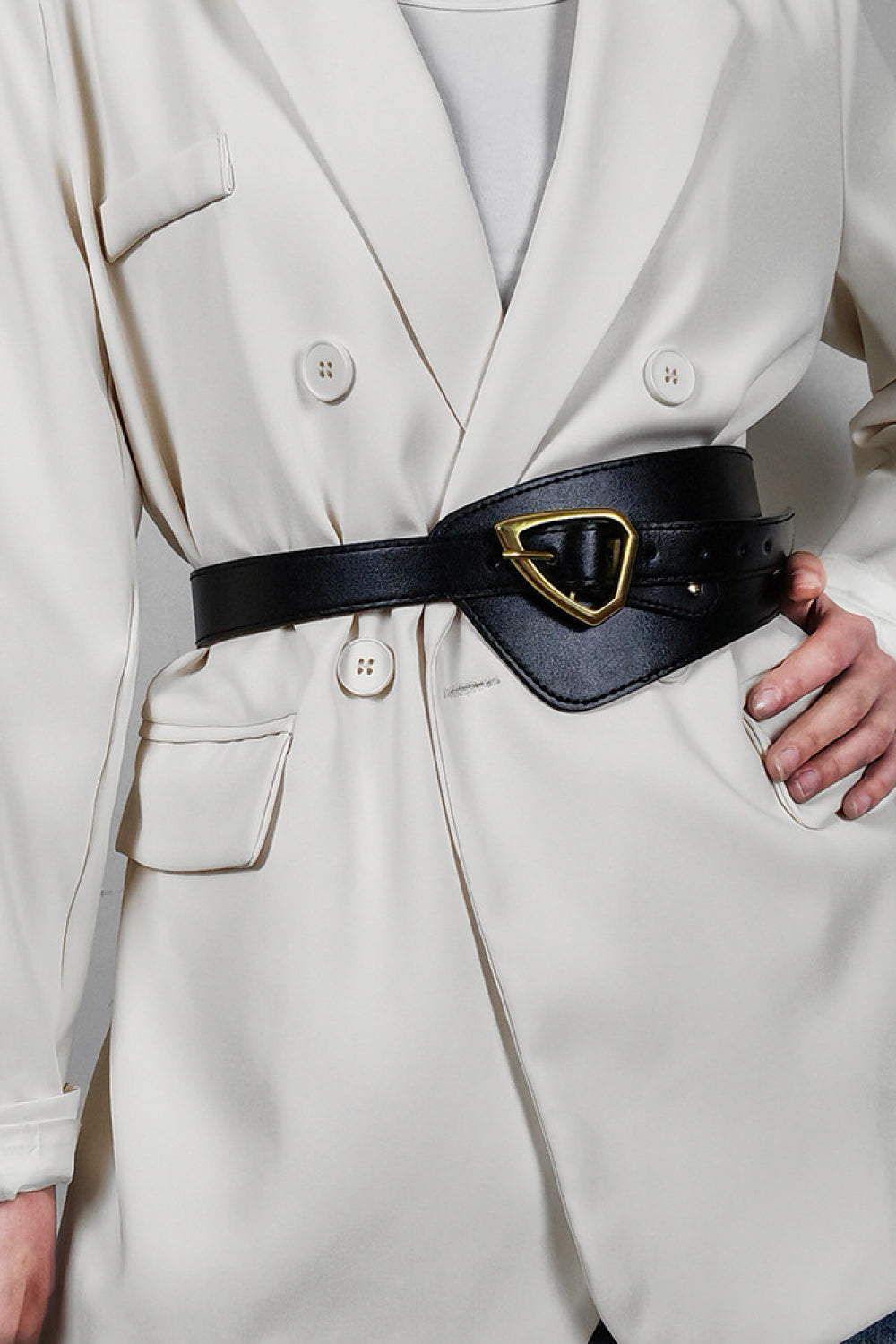 Asymmetrical Faux Leather Belt
