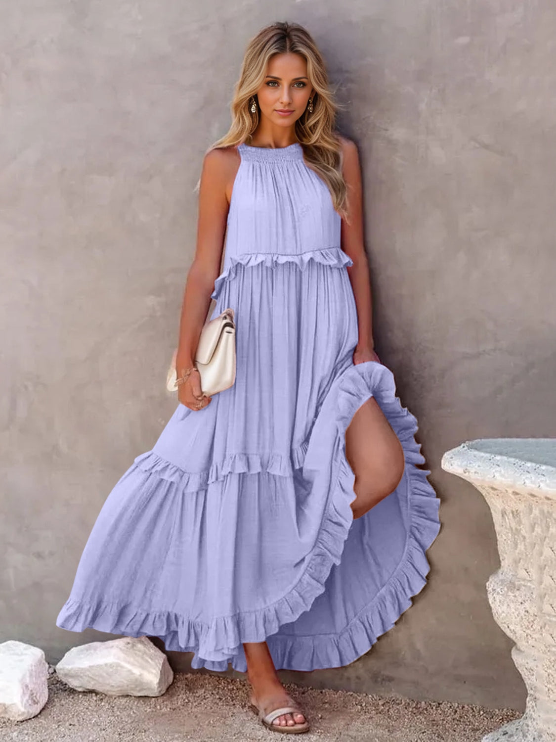 Stevie Tiered Maxi Dress with Pockets