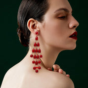Glass Tiered Drop Earrings
