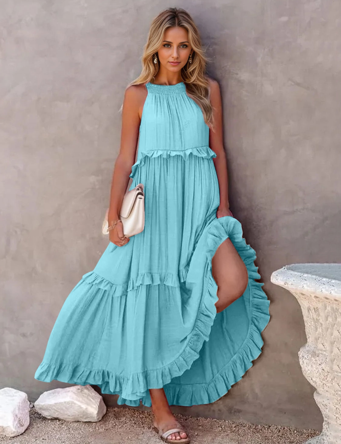 Stevie Tiered Maxi Dress with Pockets