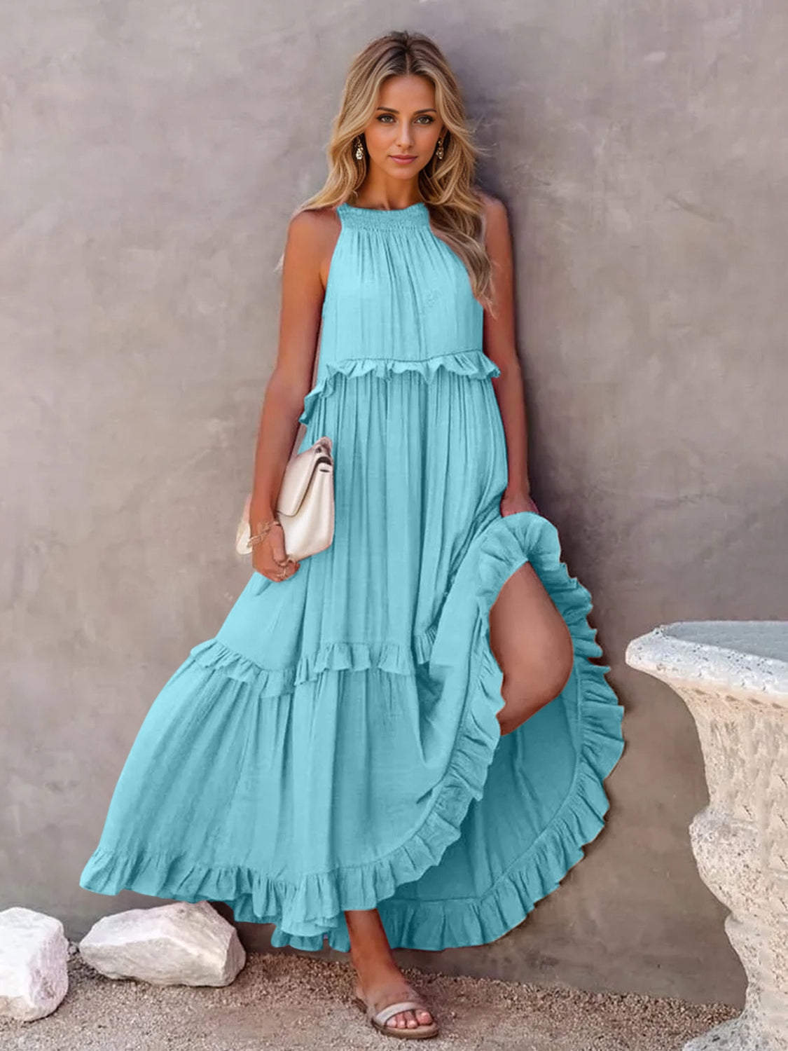Stevie Tiered Maxi Dress with Pockets