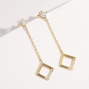18k Gold-Plated Diamond Drop Earrings