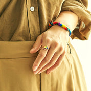 Rainbow Tiara 925 Sterling Silver Double-Layered Ring