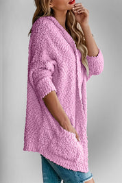 Book Nook Bouclé Open-Front Cardigan