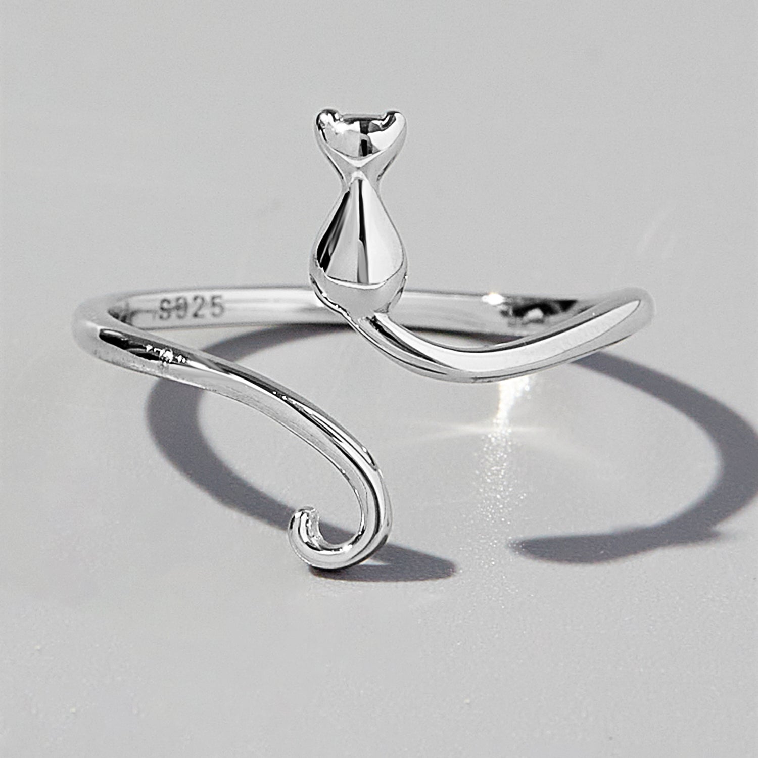 Curious Cat 925 Sterling Silver Ring