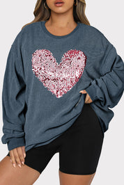 More to Love Sequin Heart Sweatshirt