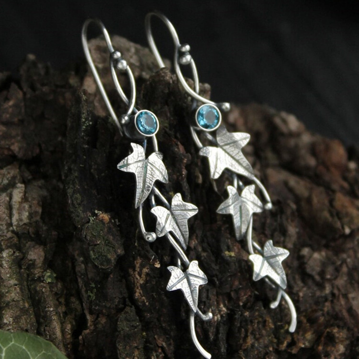 Elven Ivy Leaf Dangle Earrings