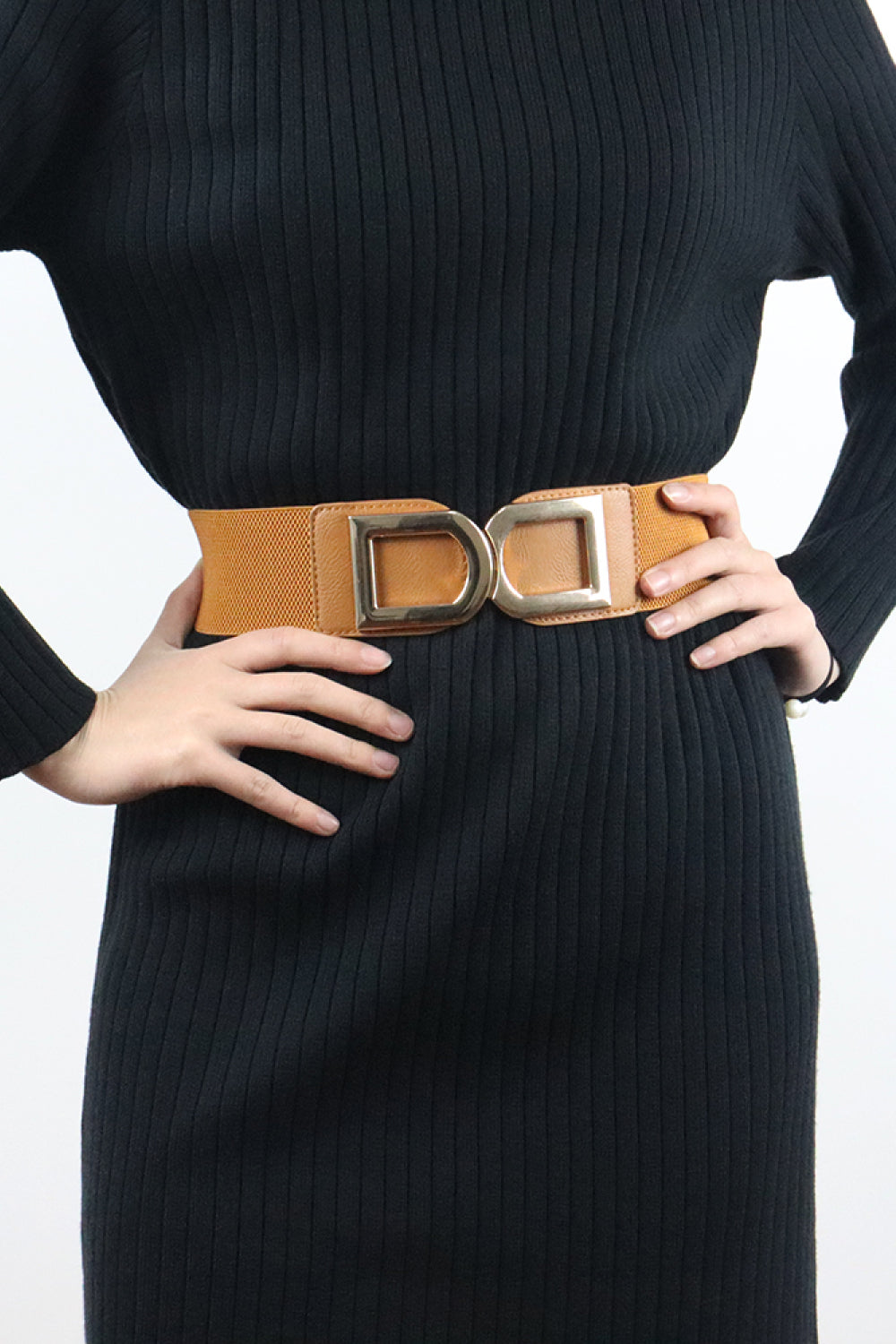 Double D Buckle Faux Leather Belt