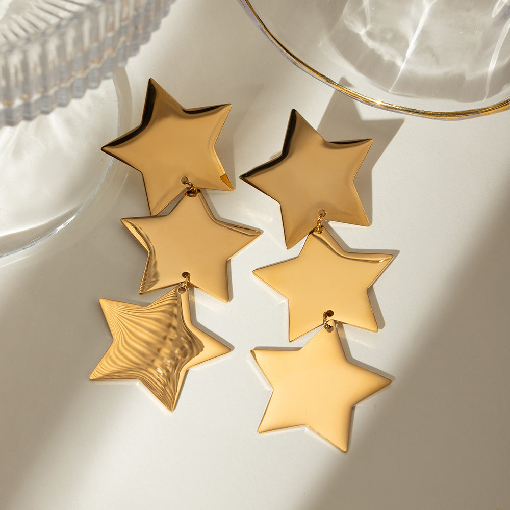 18K Gold-Plated Star Earrings