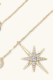 Moon Star Moissanite Necklace