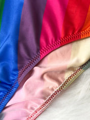 Rainbow Vibes Cap Sleeve and Brief Swimsuit Set