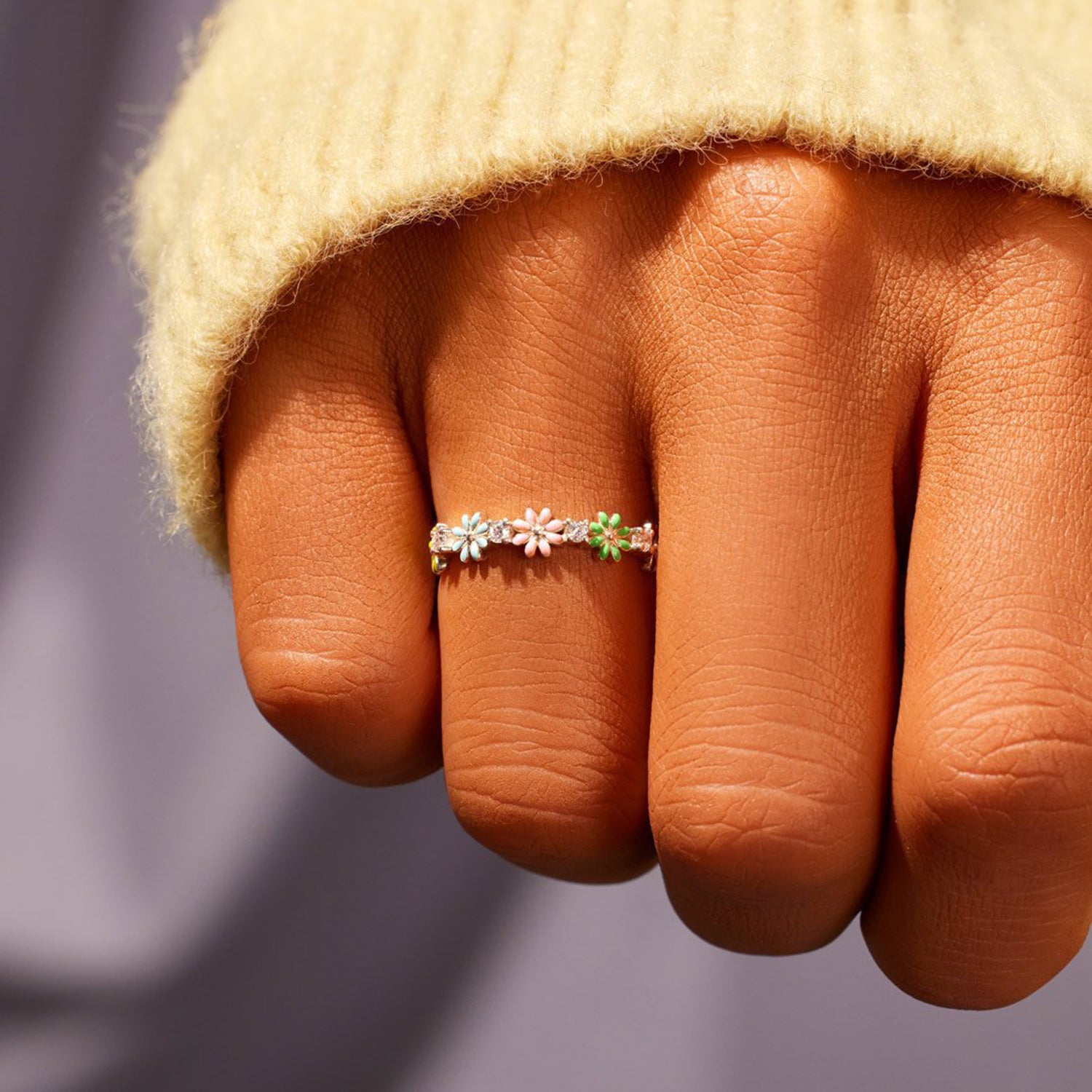 Flower Power 925 Sterling Silver Zircon Ring